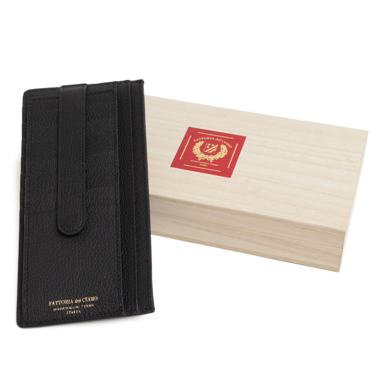 専門店では 新品 FATTORIA del CUOIO レザー カードケース チョコ