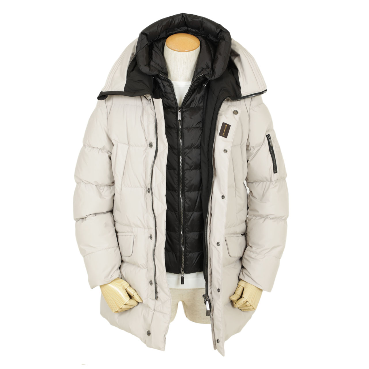 B R Online Style Web Magazine Online Shop ビー アール オンライン ムーレー ダウン コート メンズ ポリエステル フード ミドル丈 Acqua Davide Stp Pearl パールホワイト