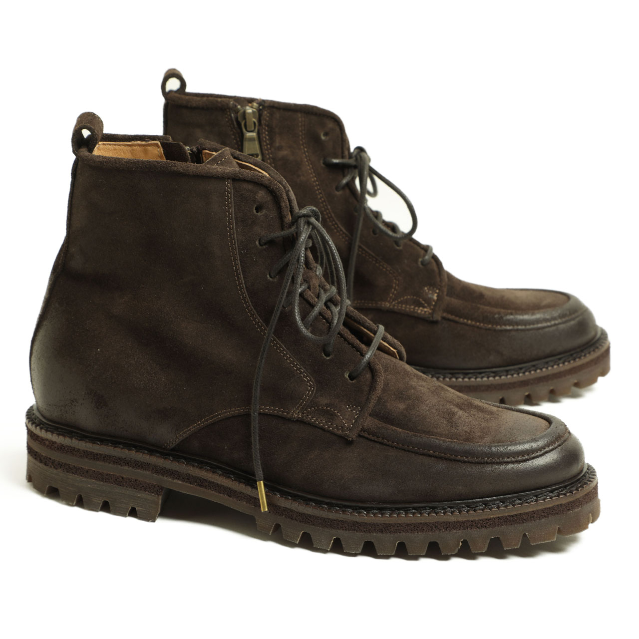 BOTTEGA VENETA スエードレースアップブーツサイドジップ