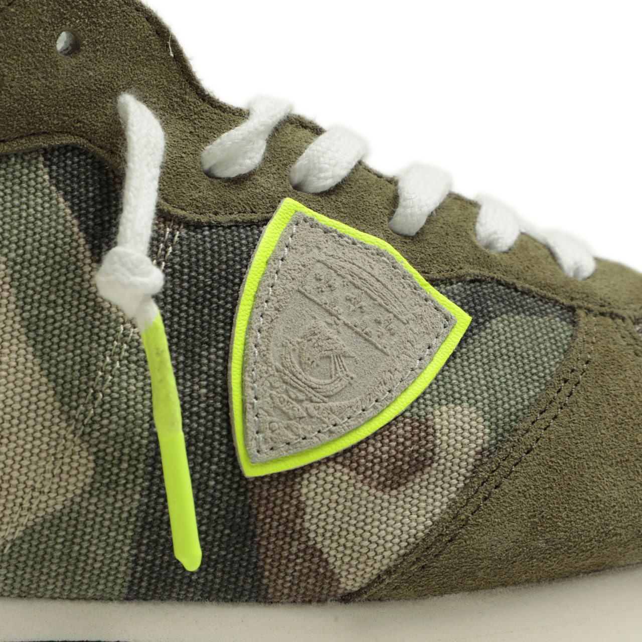 Style Web Magazine  Online Shop ビー・アール・オンライン PHILIPPE  MODEL フィリップモデル メンズ スニーカー スエード キャンバス カモフラ TROPEZ X TZLU CN02 CAMO NEON  VERT/カモフラ 40