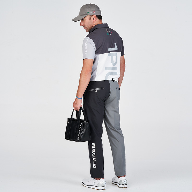 1PIU1UGUALE3 スラックス ゴルフ サークルロゴ デルピエロ M相当 B.R.